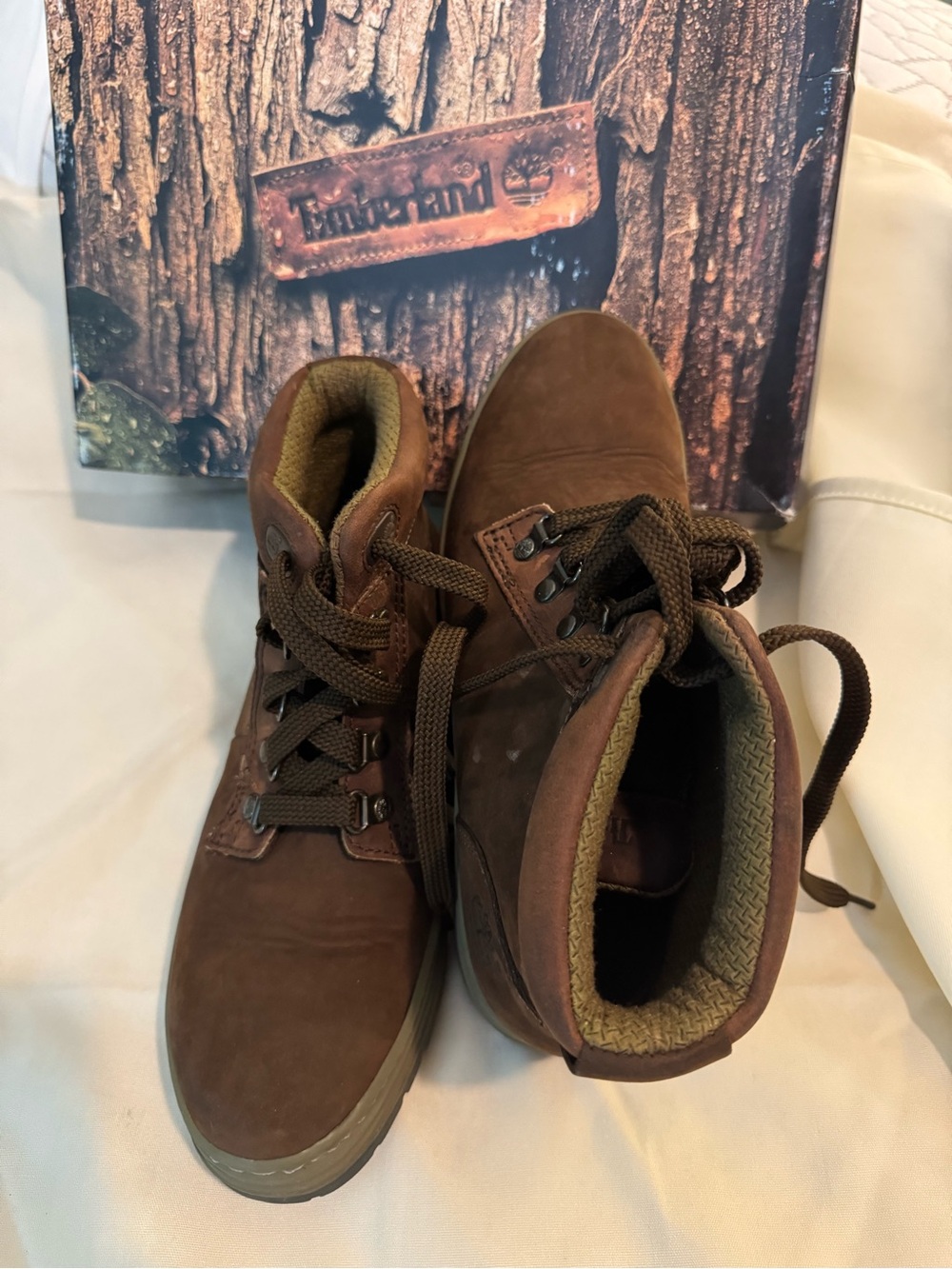 Timberland Women’s Brown Leather Lace-Up Boots Size 7